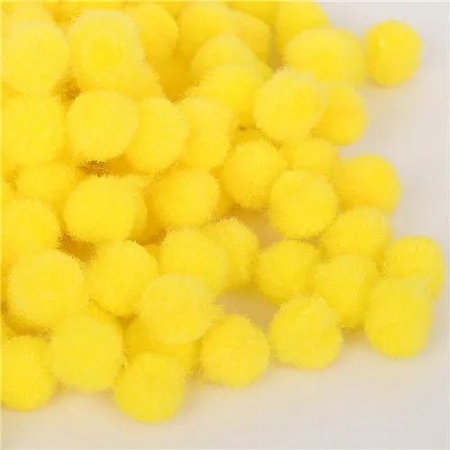 Yellow 10 мм многоцветный 300 шт./лот мягкий пушистый помпон ручной работы для детей игрушки DIY принадлежности для рукоделия аксессуары - Цвет: Yellow