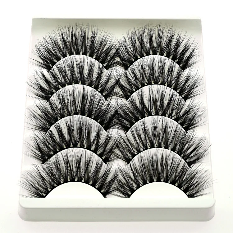 5 Pairs False Eyelashes Natural Mink Individual Wispy Lashes Handmade Fake Eyelash for Makeups Cilios Maquiagem Faux Cils | Красота и