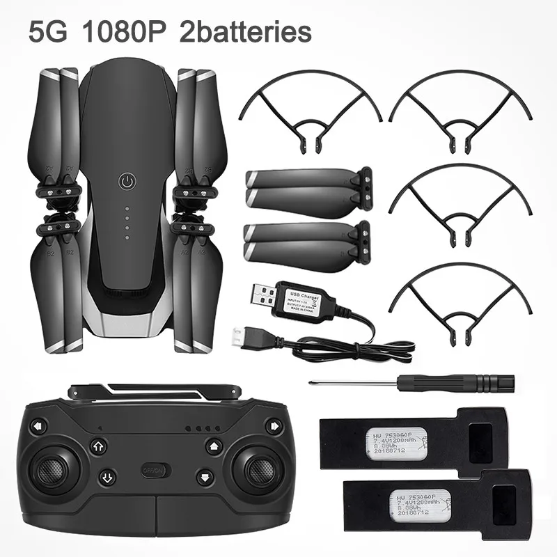 Two Battery 1080P 5G Eachine E511S 2,4G 4CH gps 6-axis gyro Dynamic Follow wifi FPV с камерой 1080P 16 минут время полета Радиоуправляемый Дрон Квадрокоптер - Цвет: Two Battery 1080P 5G