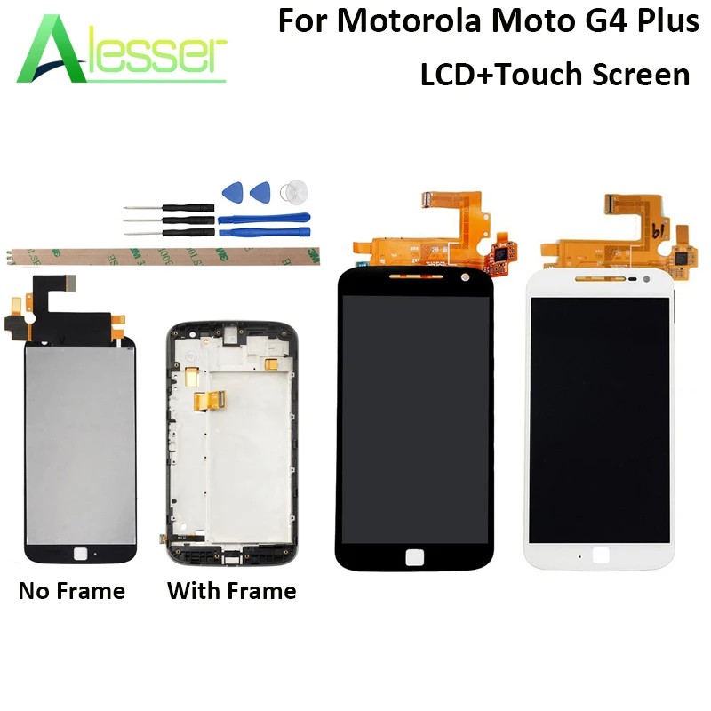Alesser для Motorola Moto G4 Plus ЖК дисплей и сенсорный экран с рамкой 5 дюймовый в сборе