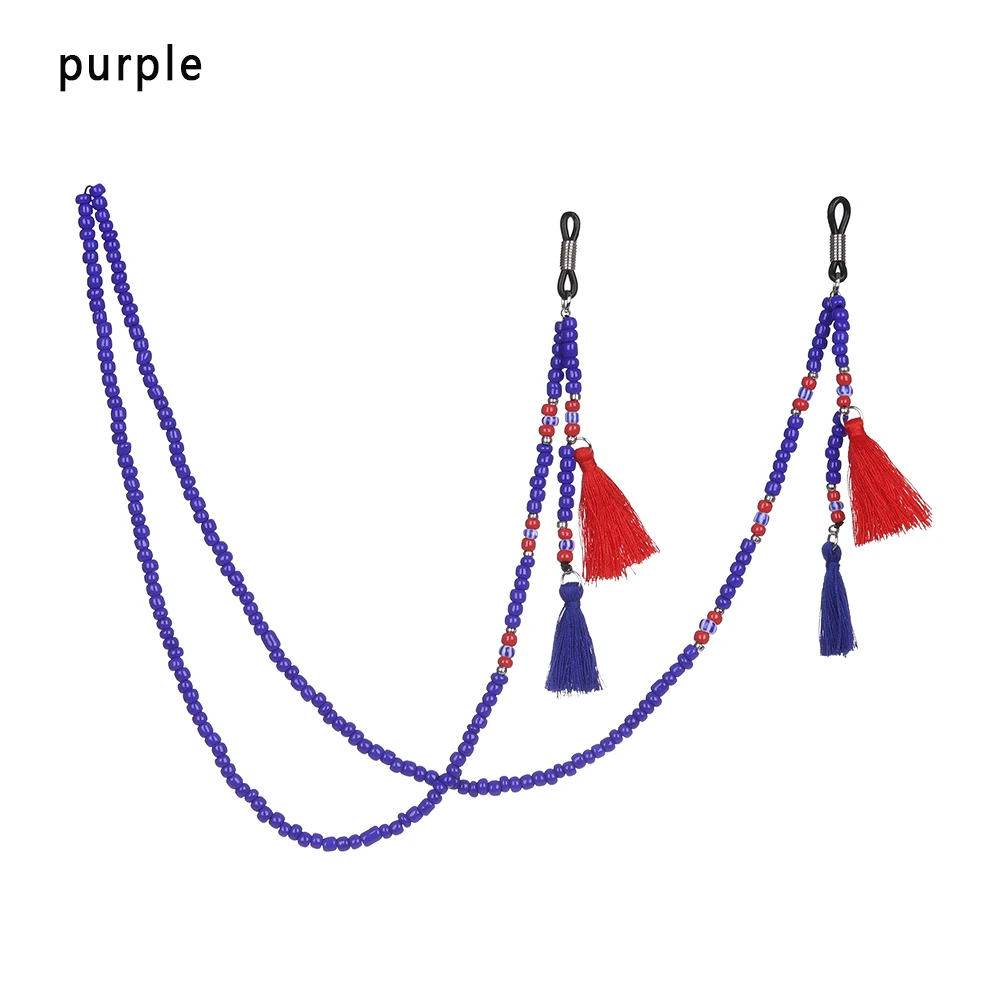 01 purple 1 шт. модная цепочка для очков для чтения ретро бусы очки шнур с кисточками шейный ремешок цепочка для глаз - Цвет: 01 purple