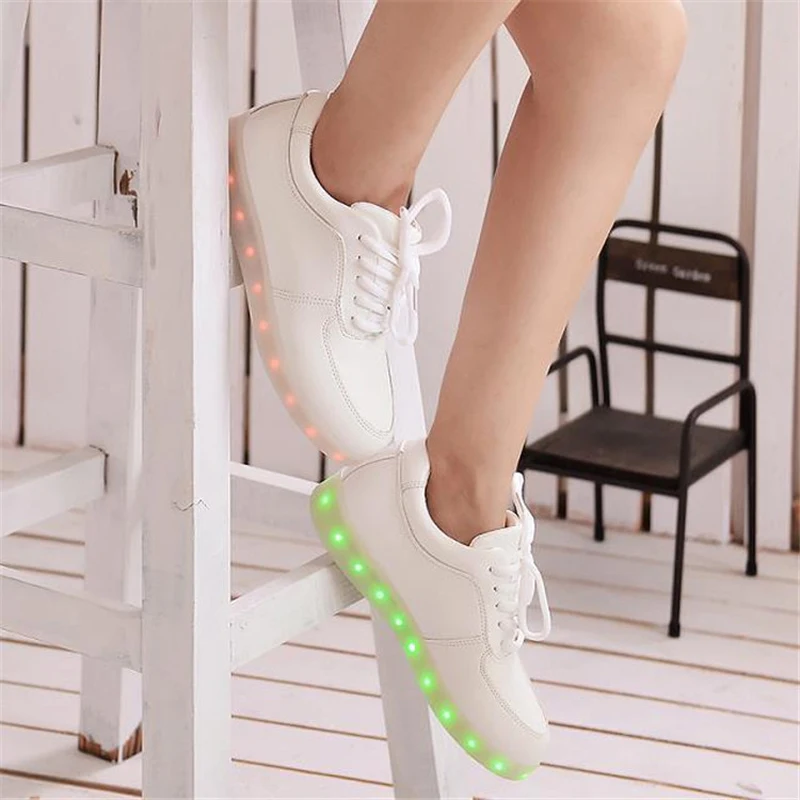 7 цветов из светодиодов светящиеся обувь кеды кроссовки кросовки led | Обувь