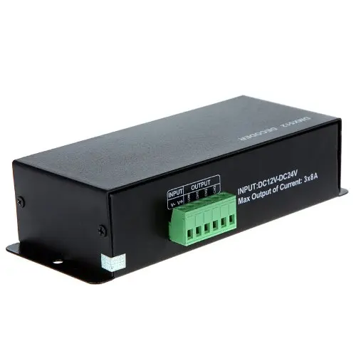 JFBL оптовая продажа TOMTOP DC 12 V-24 V 3 канала DMX декодер светодиодный контроллер для RGB