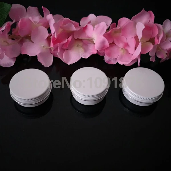 

Free shipping 50pcs/lot 10g 15g 20g white aluminum tin,10ml 15ml 20ml white aluminum cosmetic jar metal container