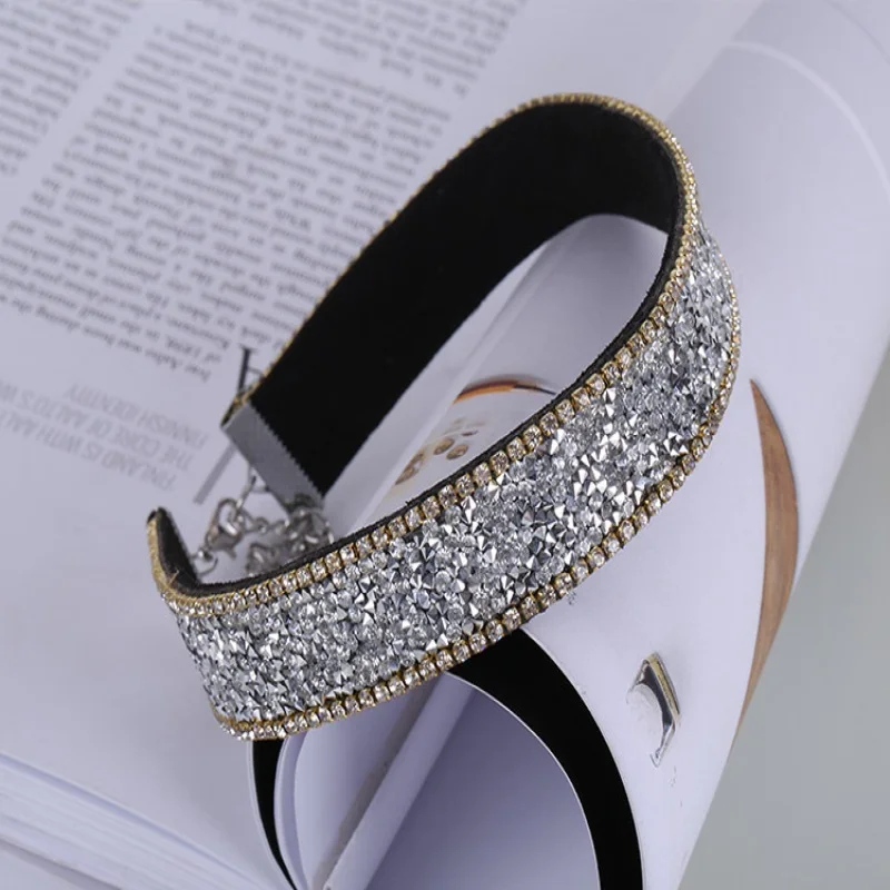 2017 черный кристалл роскошный воротник чокер ожерелье этническое винтажное