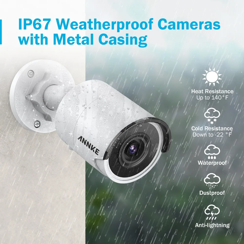 ANNKE 4K Ultra HD PoE сетевая видео система безопасности 8CH 4K H.265 NVR наблюдения 4x4K HD IP67 POE камеры видеонаблюдения с 1T HDD