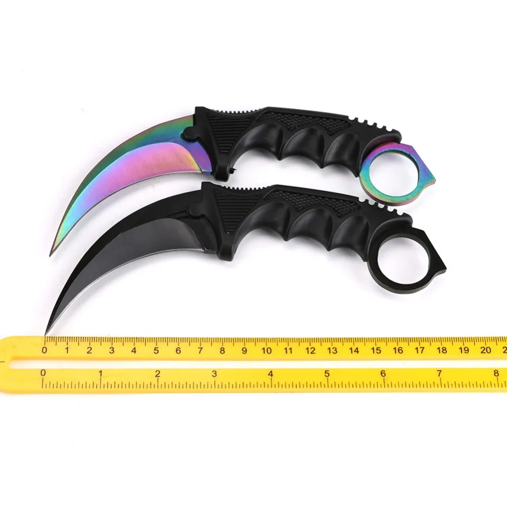 CS GO охотничий фиксированный нож Karambit тактический боевой выживания шеи коготь ножи утилита Кемпинг уличный карманный нож EDC ручной инструмент
