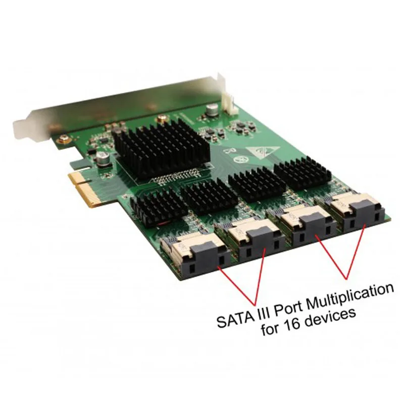 16 портов SATA карта 6 Гбит/с PCI Express контроллер карты Marvell 88SE9215 чипсет PCIe to SATA III 3,0 с Mini SAS to 4 SATA кабель