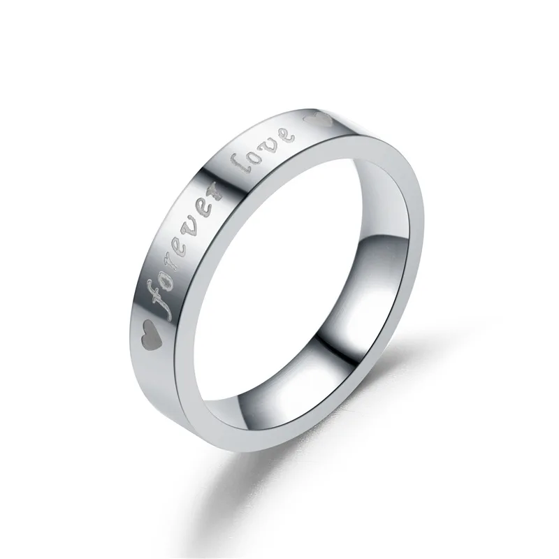 Романтические кольца для влюбленных из нержавеющей стали ширина 6 мм и 4