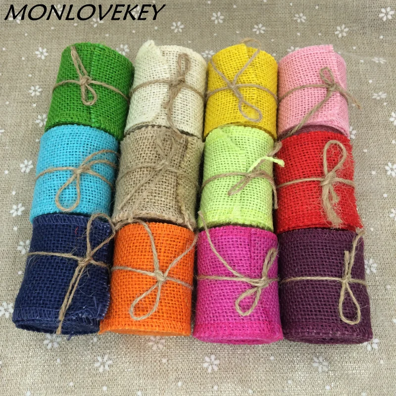 Mouticolour натуральная джутовая Мешковина гессианская лента с планкой деревенская