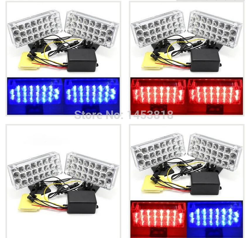Один комплект 22 светодиодный синий и красный стробоскоп для автомобиля гриль