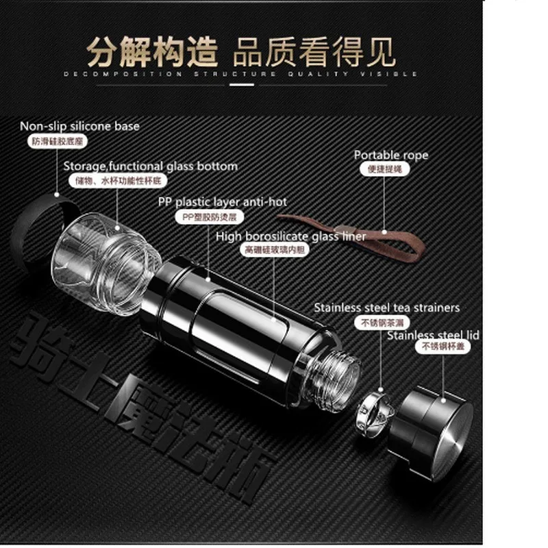 Горячая Распродажа 2017 стеклянная бутылка для воды 430 мл высокопрочная подкладка