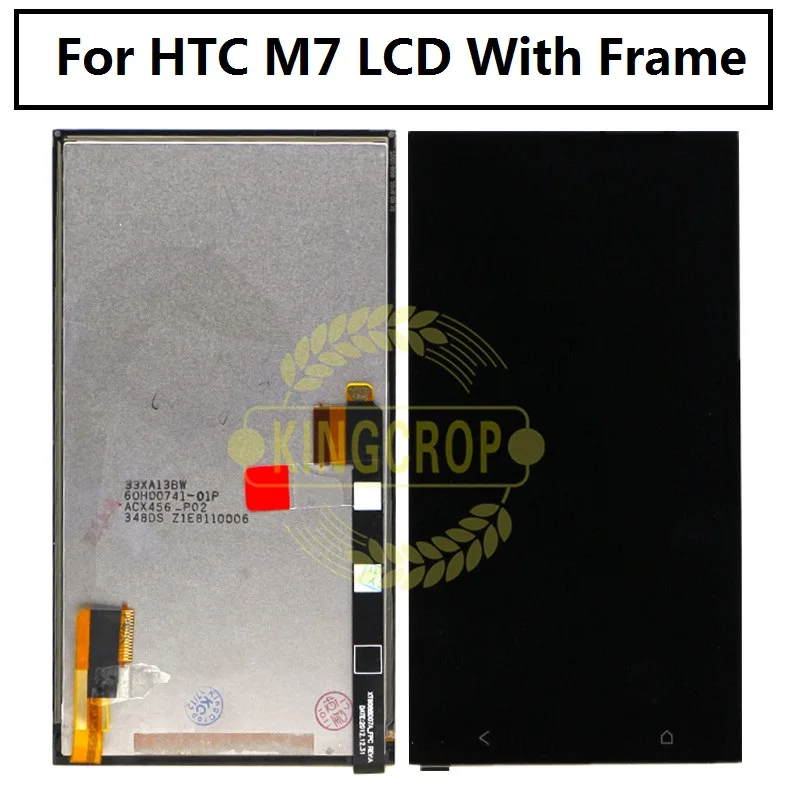 AAA+++ LCD display For HTC One M7 With Touch Screen Digitizer Full assembly +bezel Frame repair parts Black Silve | Мобильные