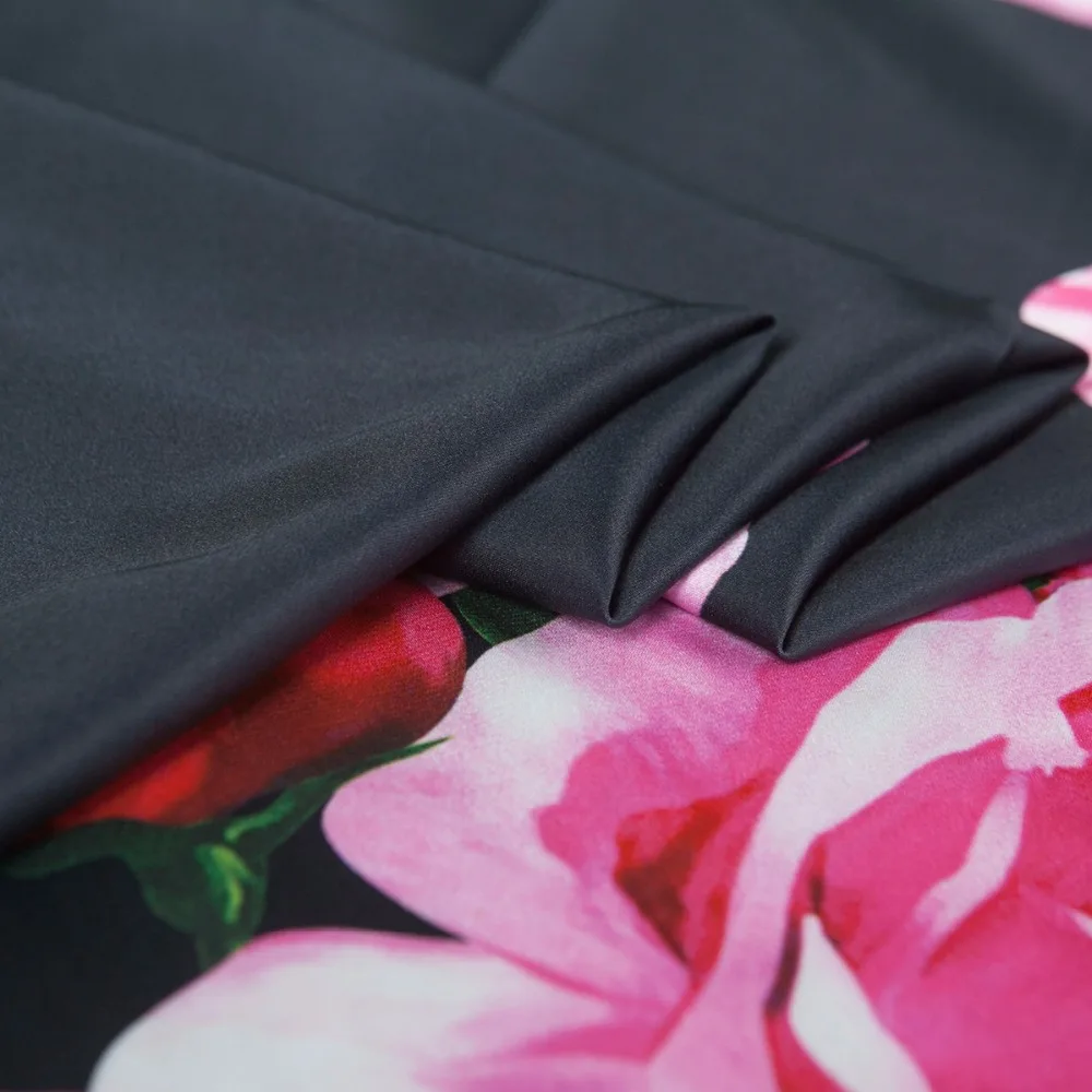 Модная шифоновая ткань с принтом от кутюр атлас из искусственного шелка розовая