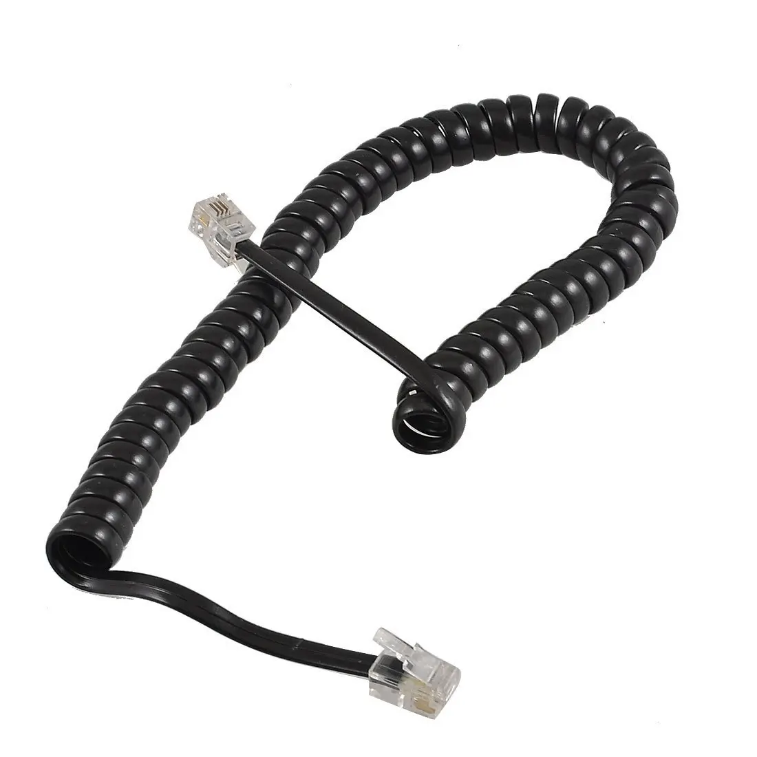 Promotion! Replacement RJ9 4P4C Plug Coiled Stretchy Telephone Cable Black | Обустройство дома