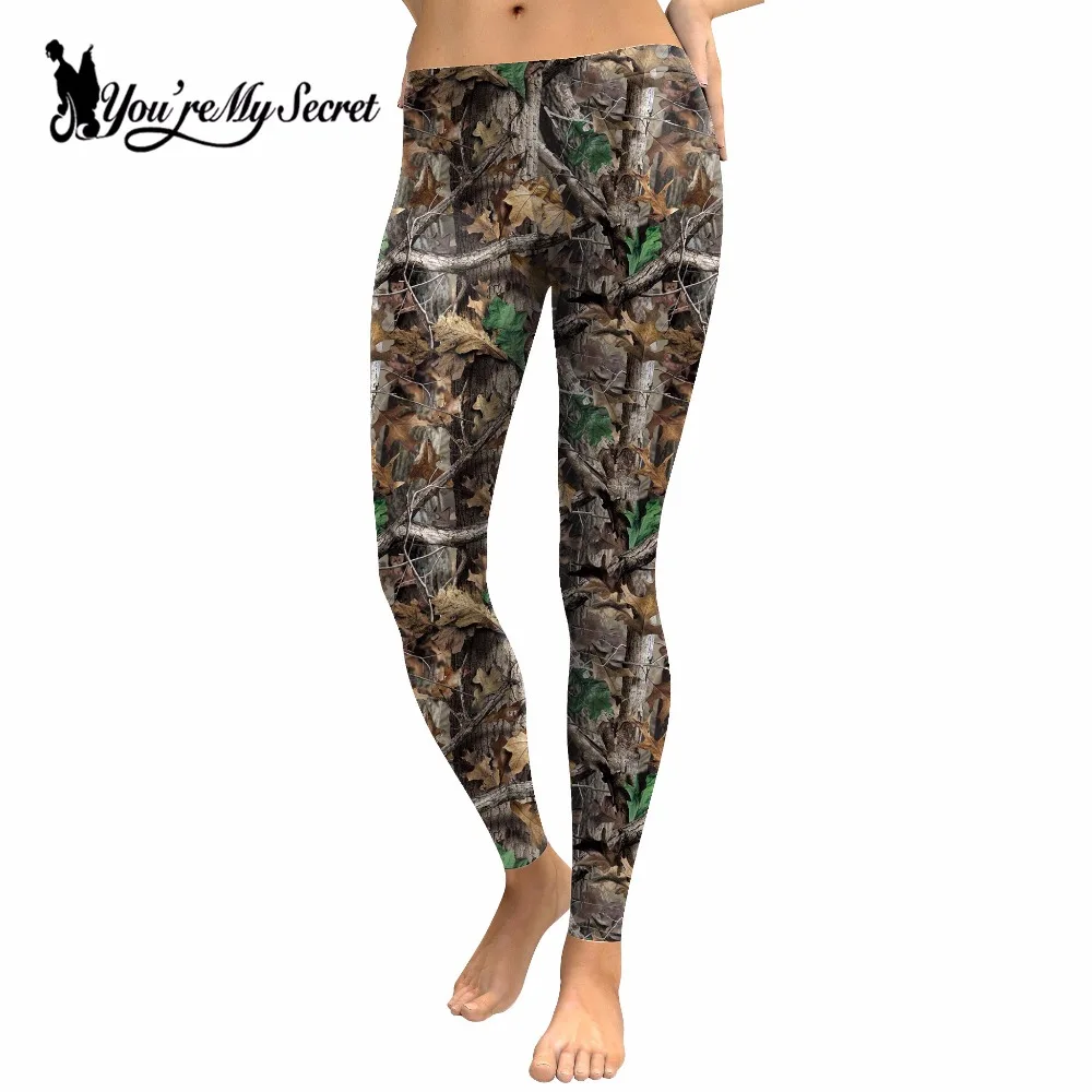 [Sen benim gizli] bahar tarzı avı festivali tayt kadınlar avı grup ağacı yapraklar baskı legging yüksek bel pantolon