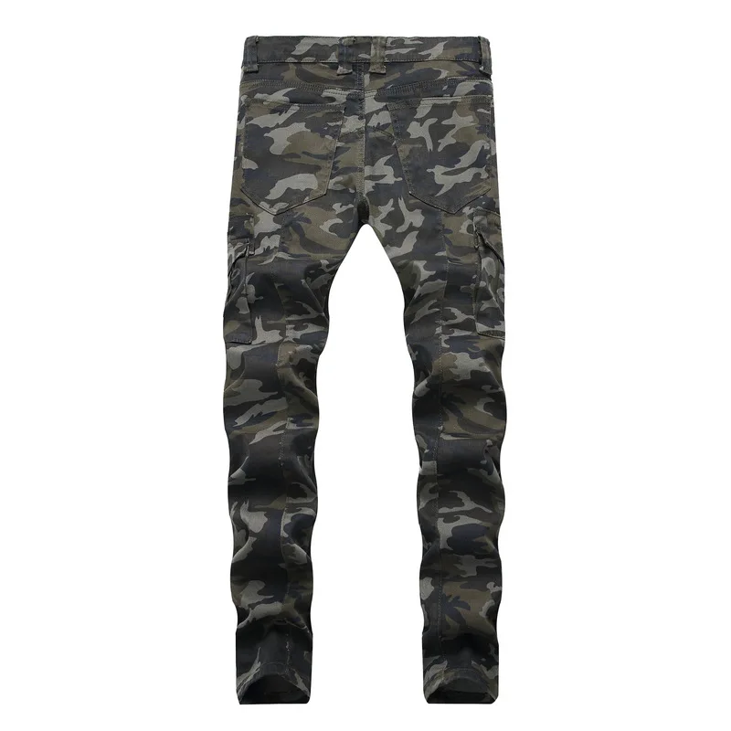 Модные мужские камуфляжные джинсы высшего качества популярная скидка дешевая