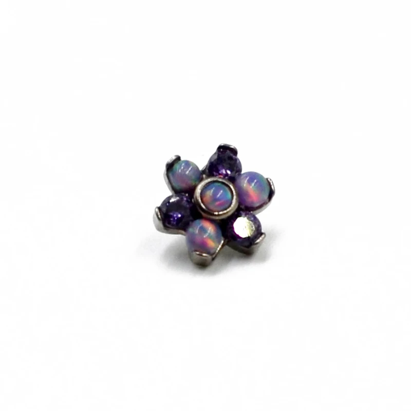 Titanzanite Gem Top 1 шт., G23 класс, титановый дермальный якорь, цветок, верх, микродермальные водители, поверхность, кожный набор, пирсинг, кольца, опал, тело, очаровательное ювелирное изделие - Окраска металла: Titanzanite Gem Top