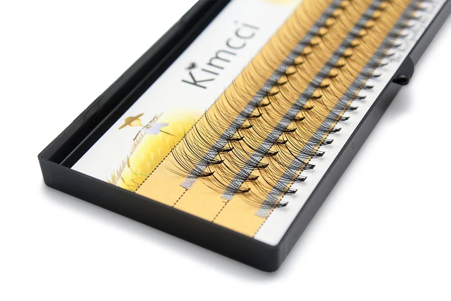 Kimcci 60knots/Case Natural False Eyelash Extension Makeup 10D Mink Individual Faux Eye Lashes Professional Fake Grafting Cilias