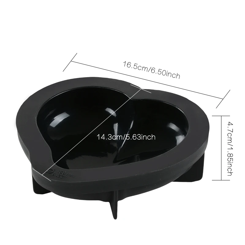 Черная силиконовая форма для торта в форме сердца и круглой формы выпечки с