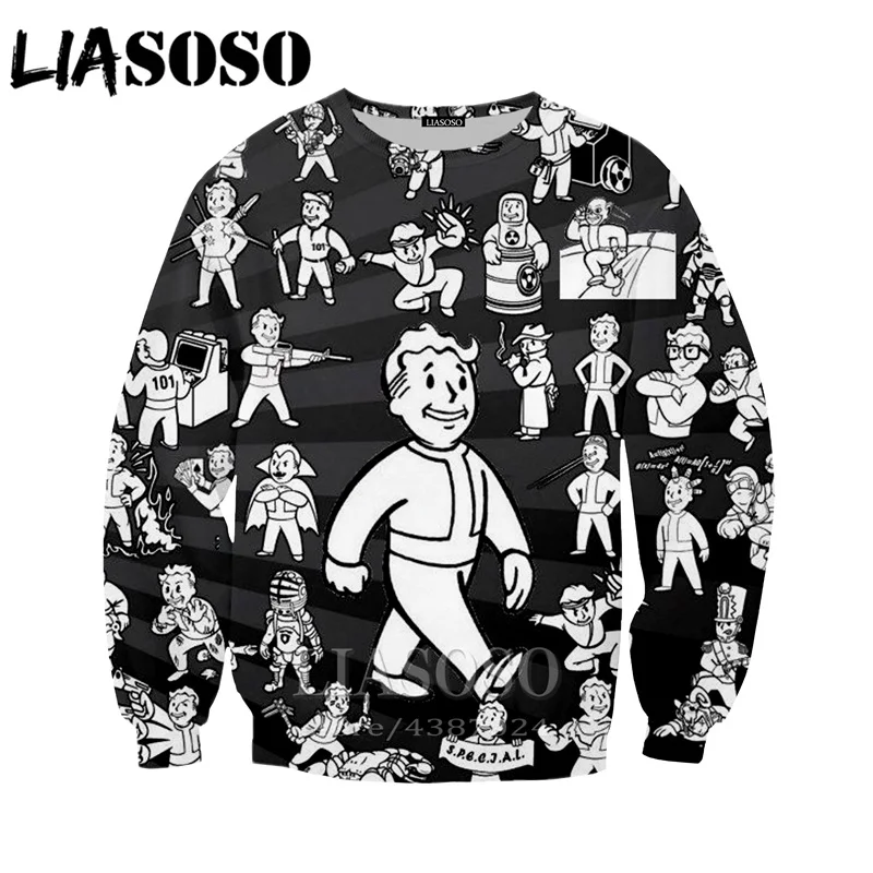12 LIASOSO повседневные женские и мужские толстовки принт 3d игра Fallout 4 Толстовка Смешные зимняя куртка повседневная верхняя одежда Harajuku D448 - Цвет: 12