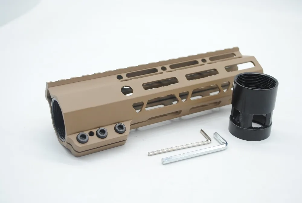 

TriRock 7'' inch M-lok Handguard Rail Clamping Style Free Float Picatinny Mount System Fit .223/5.56 AR-15 Tan Color Printed
