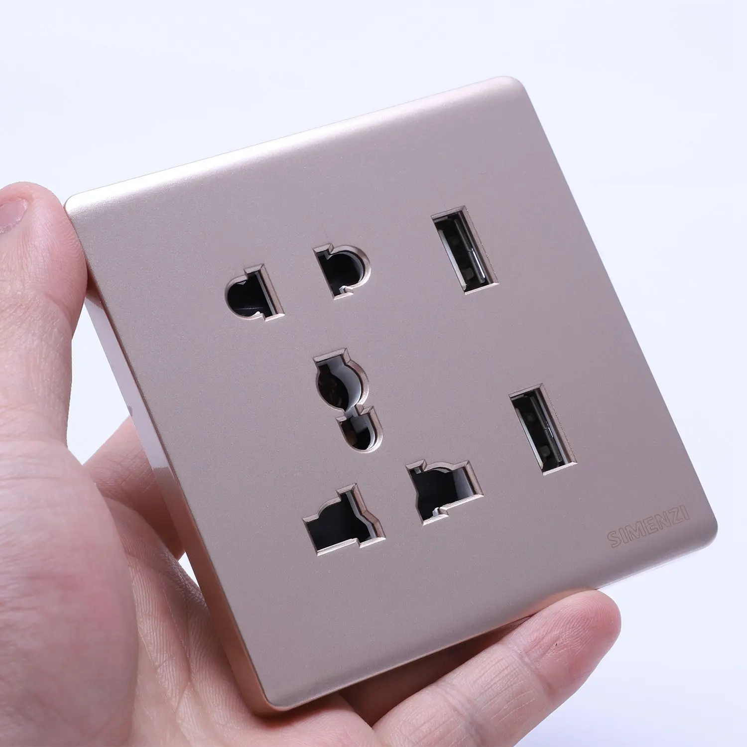 Настенная электрическая розетка 10 универсальных разъемов с двумя разъемами USB