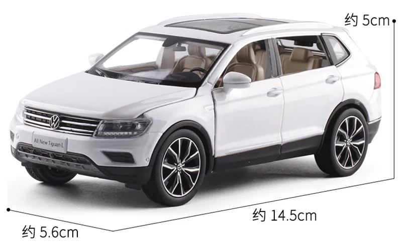 1:32 Tiguan L Family литой металлический внедорожник игрушечные машинки из сплава