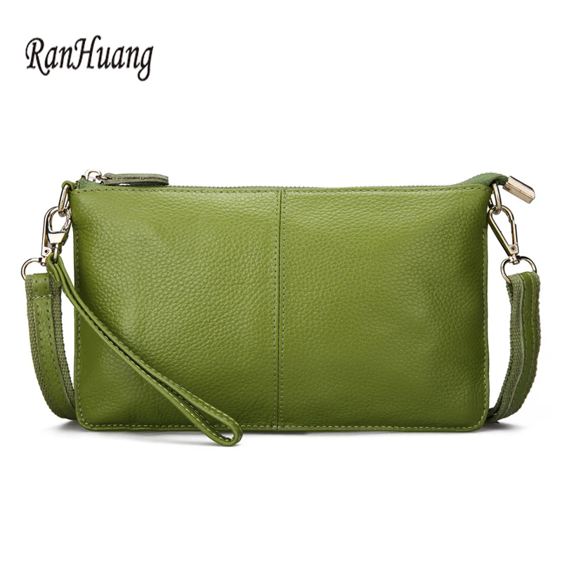 

RanHuang Women Genuine Leather Day Clutches Candy Color Shoulder Bags Women's Fashion Crossbody Bags Small Clutch Bags