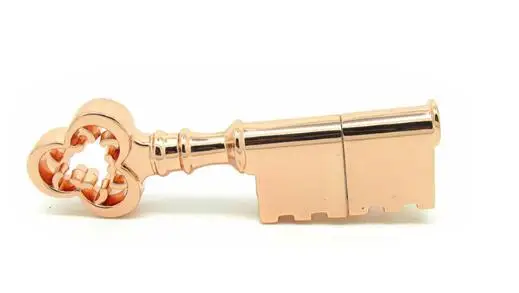 Золотой Реальная емкость, металлический золотой ключ, usb флеш-накопитель, розовое золото, карта памяти, USB 2,0, флешка, 4 ГБ, 16 ГБ, 8 ГБ, 32 ГБ - Цвет: Золотой