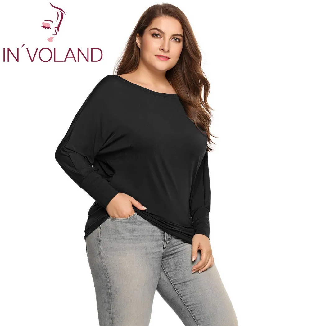 IN'VOLAND/женские футболки больших размеров Повседневная осенне-Весенняя