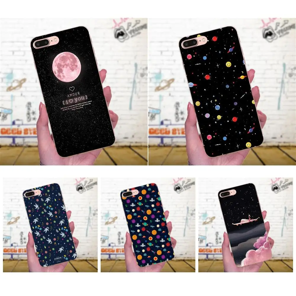 Spaceman Space Love Moon Plane элегантный для Huawei Honor 4C 5A 5C 5X 6 6C 6A 6X 7 7X 8 9 V8 V10 Y3II Y5II Y6II G8 P7 Play