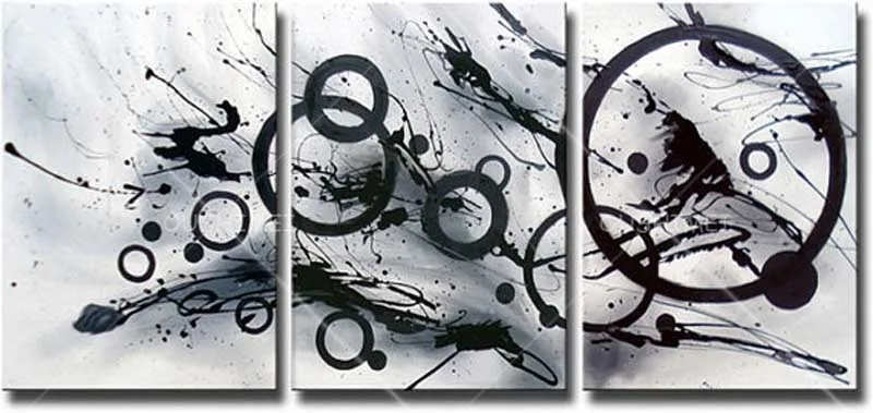 Ручная роспись домашний декор Настенная картина черные чернила луна игра с