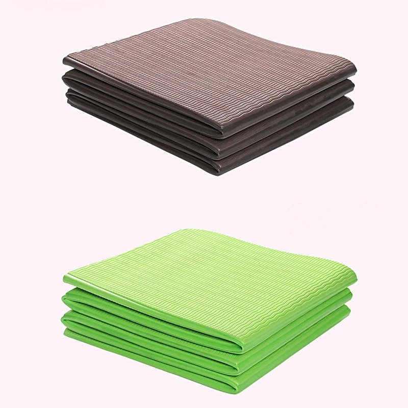 구매 6MM 두께 접이식 요가 매트 TPE 미끄럼 방지 휴대용 운동 여행 매트, 경량 무취 피트니스 슬림 요가 체육관 필라테스