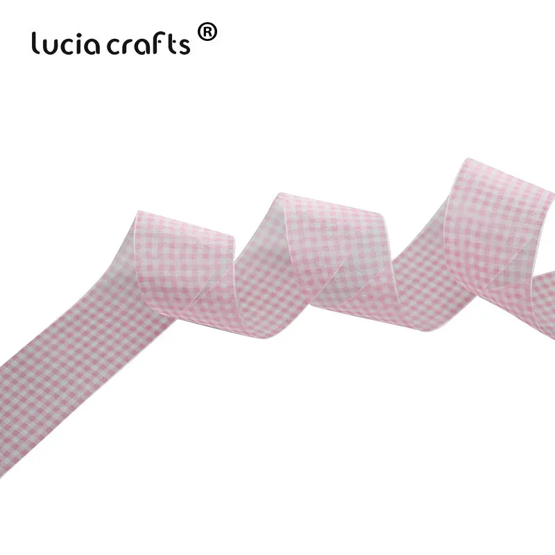 Lucia crafts 5 ярдов/6 ярдов 40 мм органза ленты для Свадьбы вечерние украшения сетчатая лента бант для волос подарочная упаковка аксессуары P0304