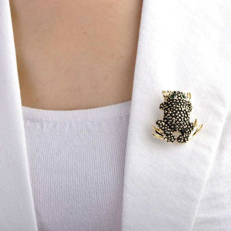 Blucome модная жаба брошь с дизайном лягушка зеленые глаза животные Броши для женщин
