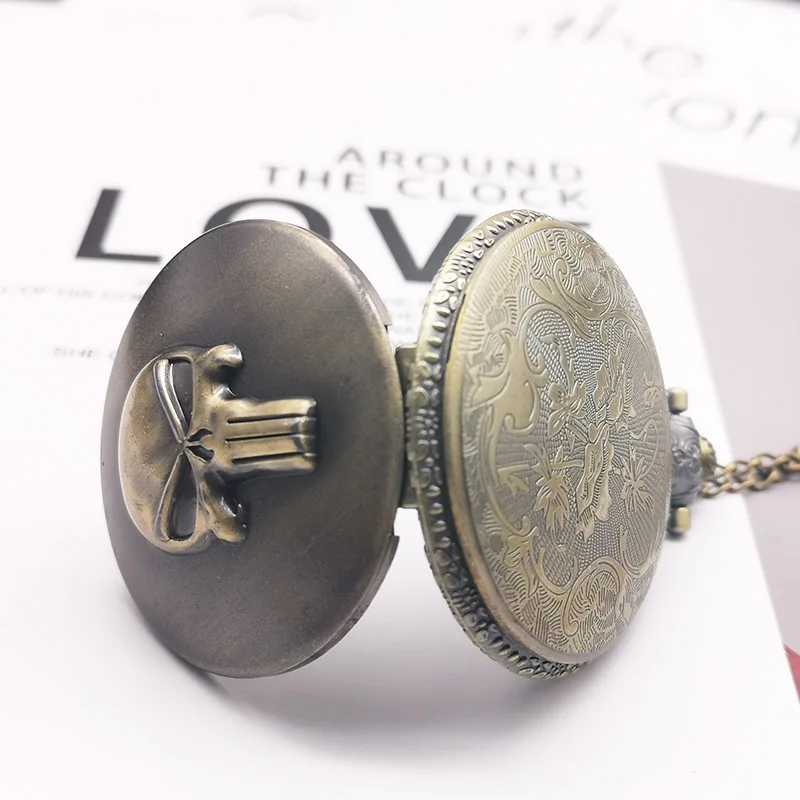 Креативные крутые кварцевые карманные часы с черепом цепочка подвеской ожерелье