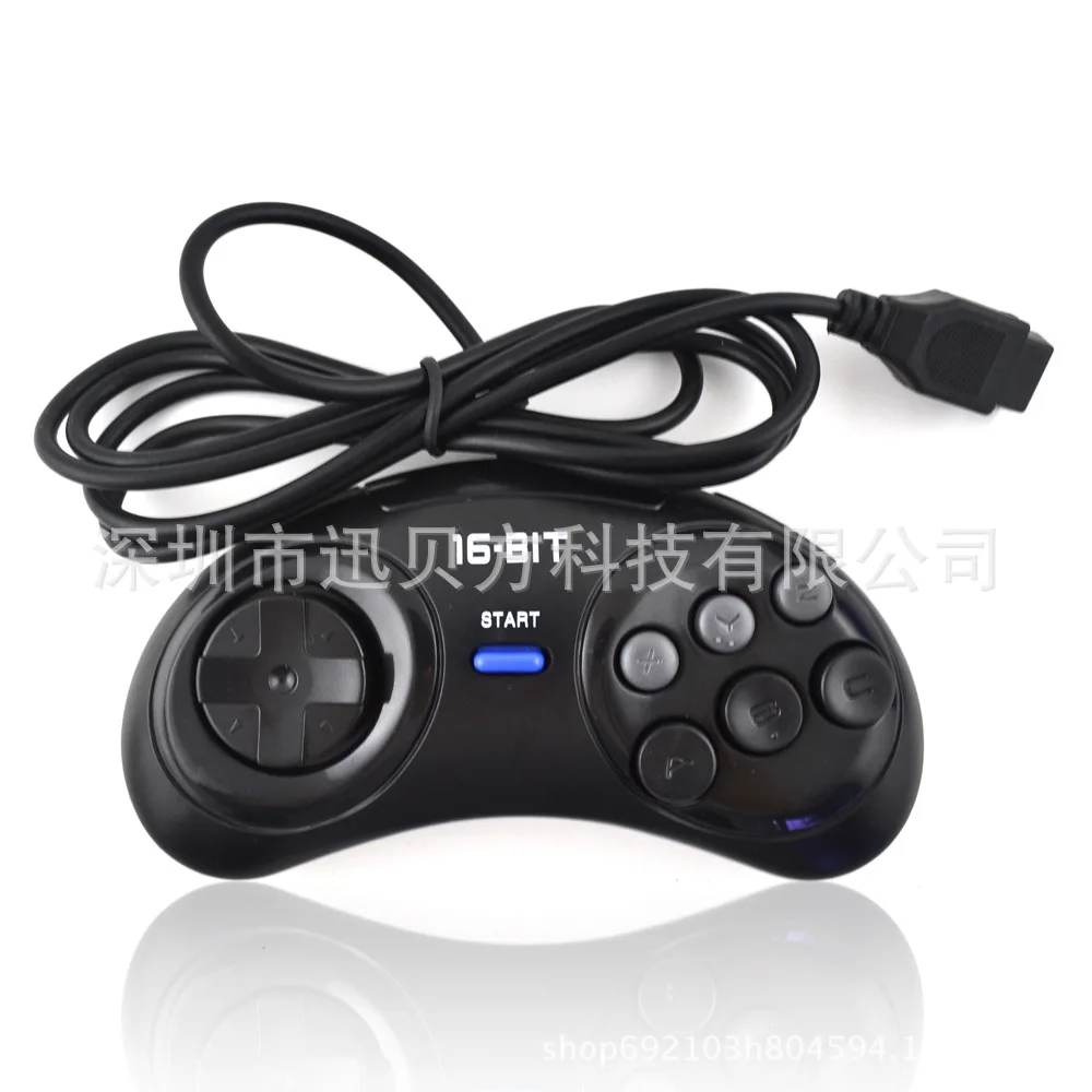 

Игровой контроллер 200 шт./лот для Sega Genesis, для 16-битного контроллера, 6-кнопочный геймпад для Sega Md, игровые аксессуары
