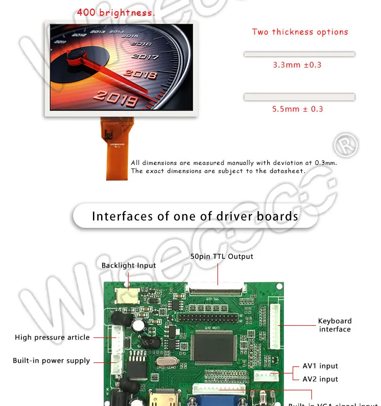 HDMI ttl LVDS плата контроллера или HDMI VGA 2AV 50 PIN плата для AT070TN90 92 94 AT065TN14 AT080TN52 AT090TN12 AT090TN10
