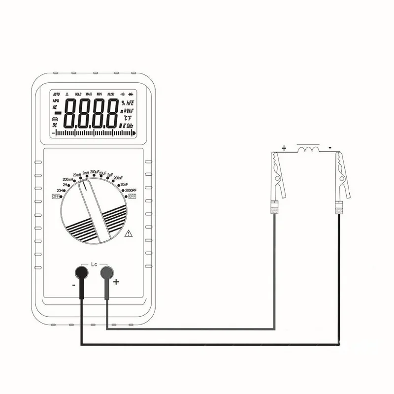 Junejour DM6243 AC/DC Цифровой мультиметр Ручной тестер емкости с подсветкой XL830L мультиметр тестер точного измерения