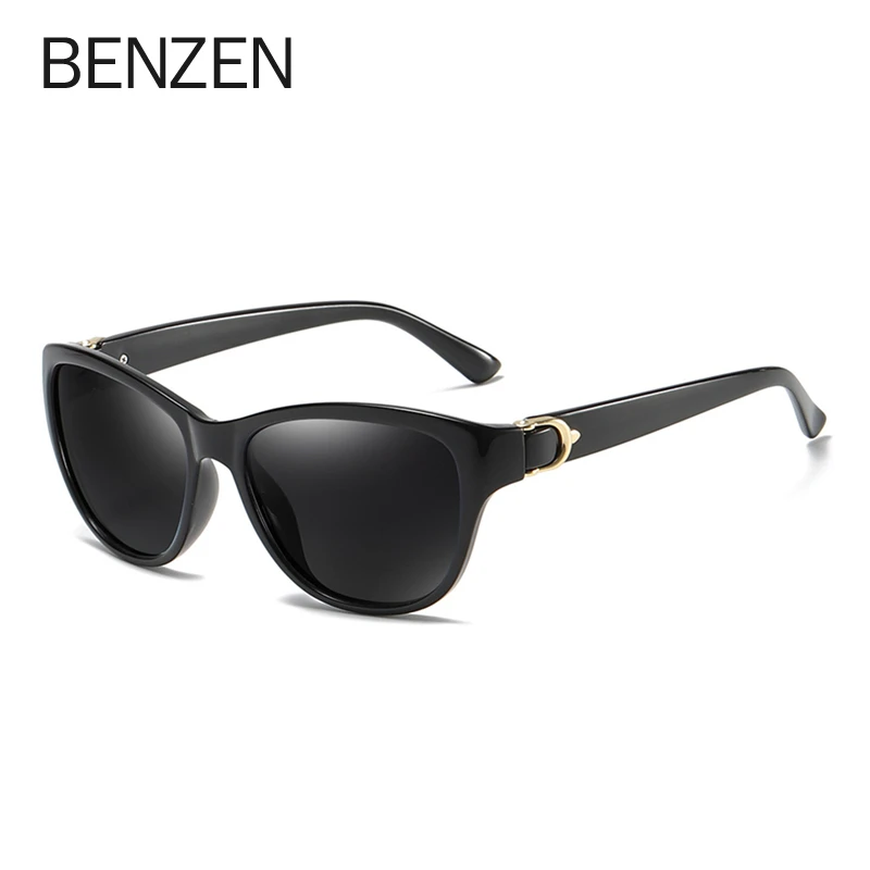 BENZEN, кошачий глаз, солнцезащитные очки, женские, Ретро стиль, поляризационные, солнцезащитные очки для женщин, роскошные, женские, Shadies, черные, 6611 - Цвет линз: Black