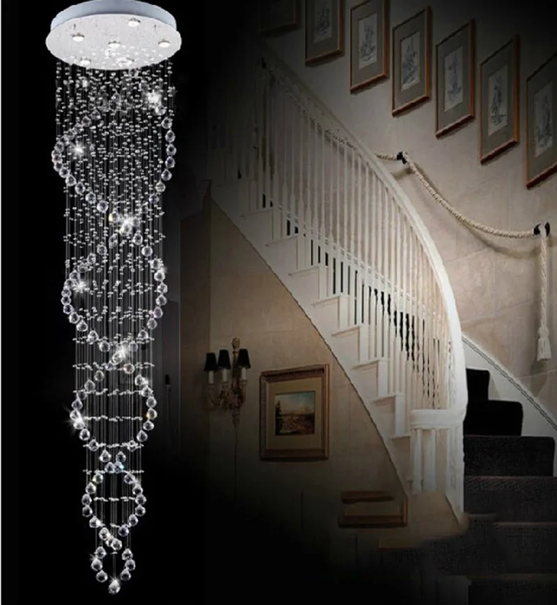 Двойные светильники для лестниц ультра плотные хрустальные K9 Светильники люстры