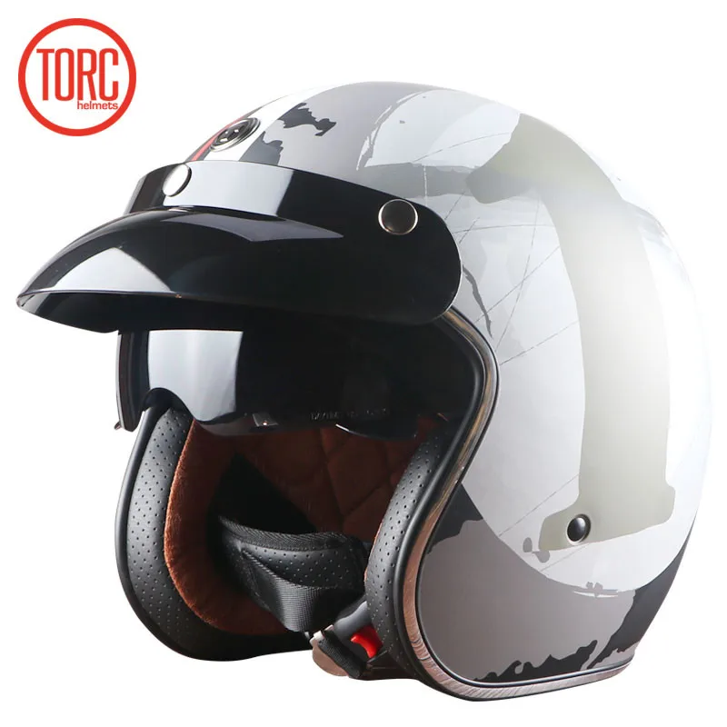 T57 NO1 TORC T57 moto rcycle шлем casco capacete винтажные moto cross шлемы moto racer moto rcycle скутер 3/4 ретро открытый шлем ECE - Цвет: T57 NO1