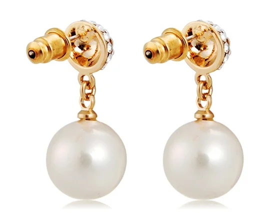 White Pearl &amp Crystal Rhinestone Decorated Earrings LHP-5857D | Украшения и аксессуары