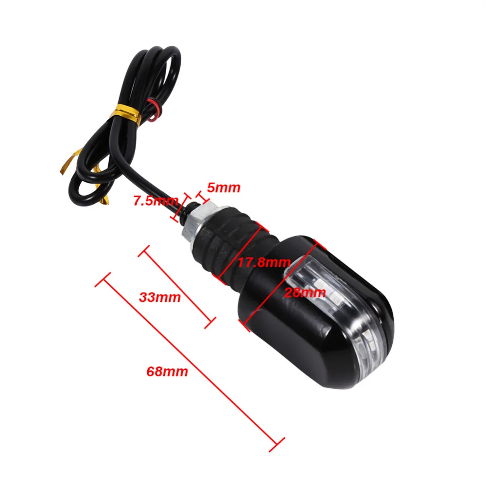 1 Pair of Motorcycle 7/8''LED Flexible Turn Signal Indicator Handle Bar End 6 LED Amber Light Motocicleta |