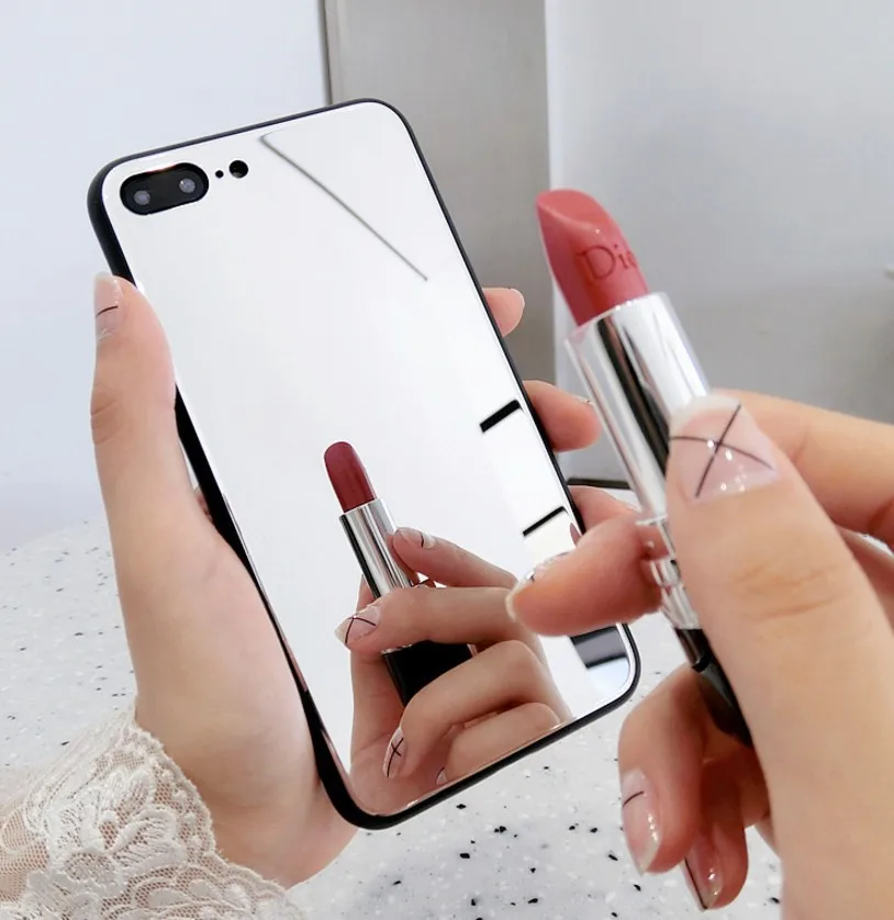 App iphone 8 case phone glass clear view smart mirror cases iPhone xr makeup 7 plus luxury |