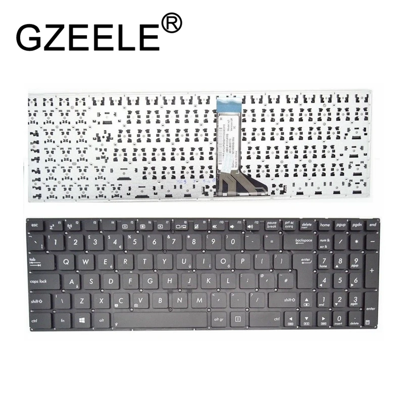 Клавиатура GZEELE для ноутбука ASUS X553 X553M X553MA R551 R551L, черная, без рамки