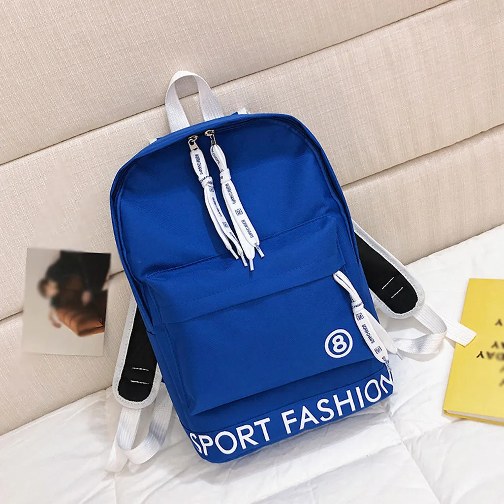 BU Aelicy Women Canvas Backpacks Ladies Shoulder School Bag Backpack For Girls Travel Fashion Bag Bolsas Mochilas Sac A Dos - Цвет: BU