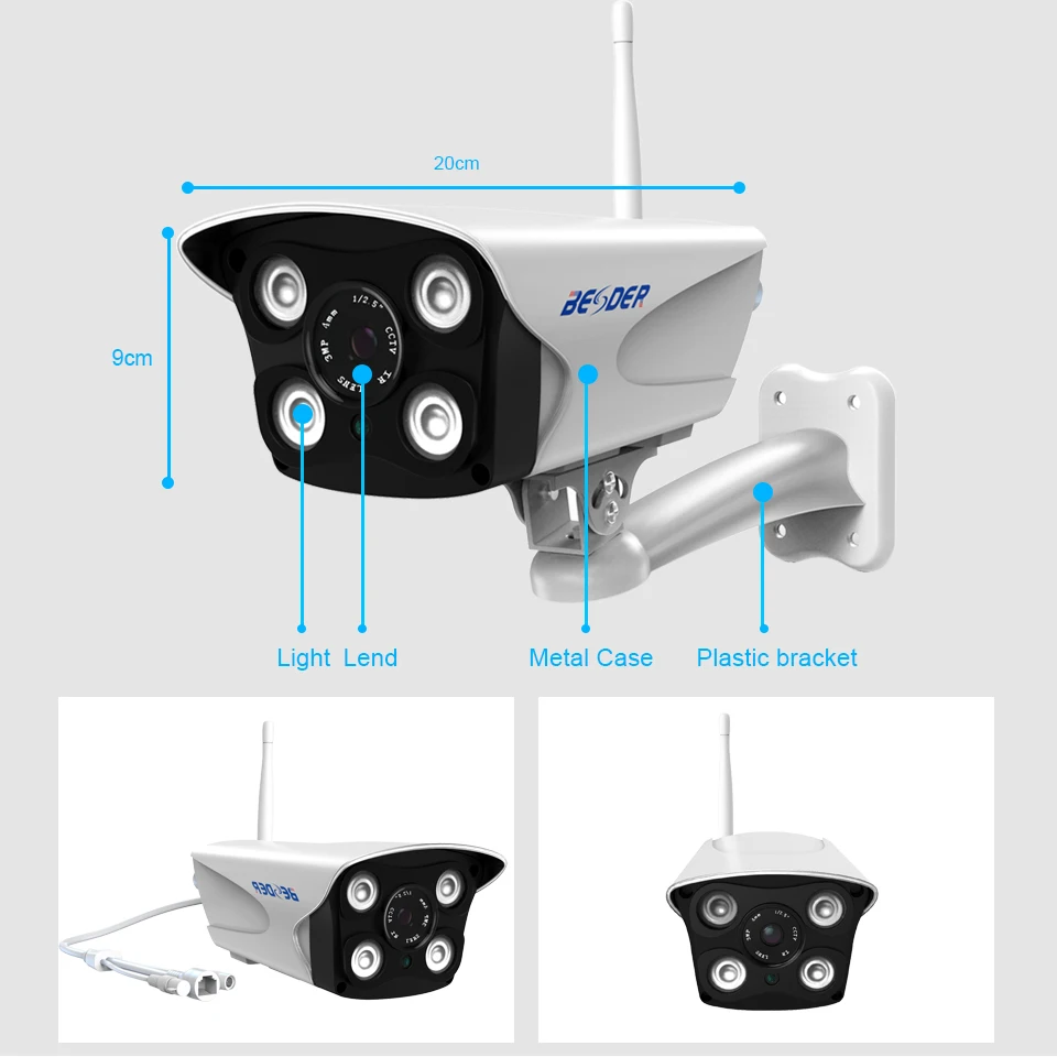 IP камера BESDER Беспроводная для системы видеонаблюдения 720P 960P 1080P|Камеры