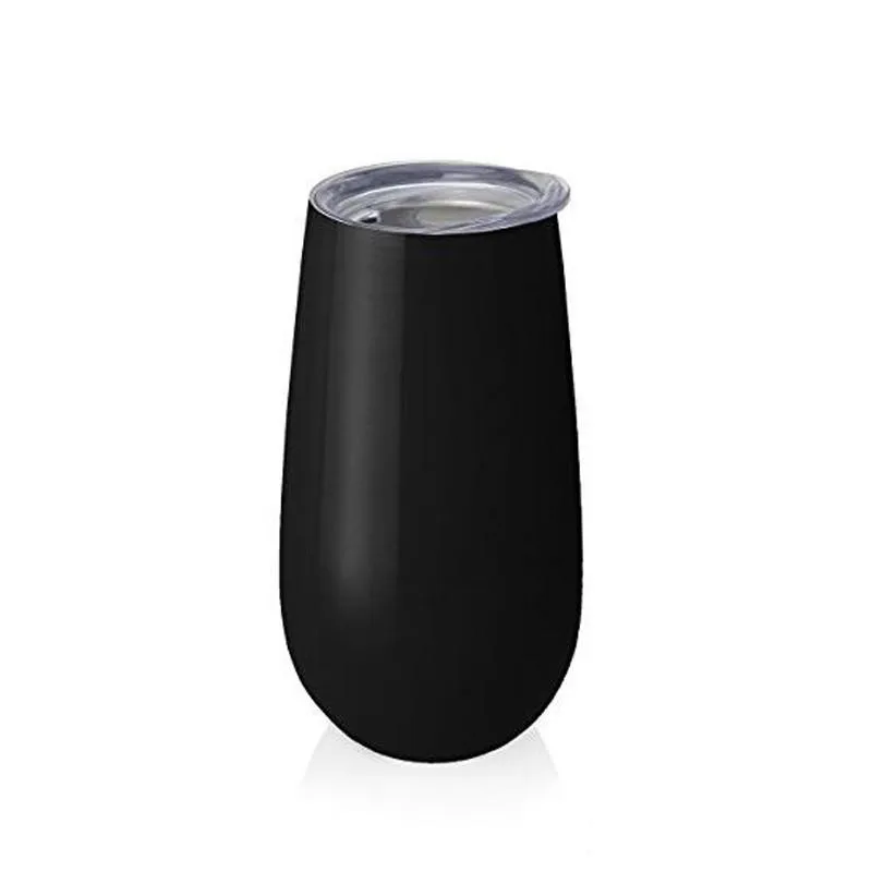 Quevin10pcs 6oz яйцо чашки бокалы для вина стаканы stemless Роза из нержавеющей стали с